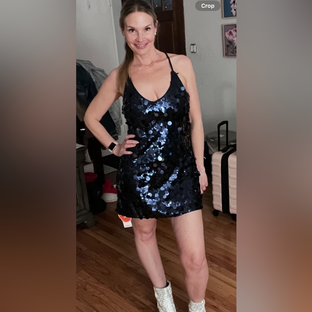 Cider medium sequin blue dress
